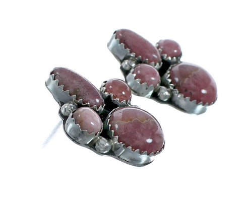 Sterling Silver Rhodochrosite Bead Post Earrings X10307